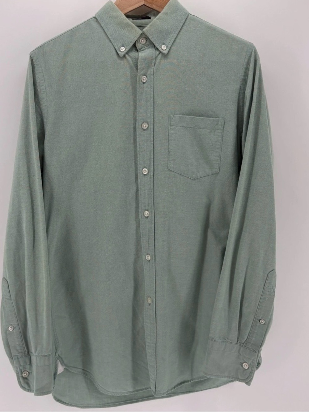J Crew Ludlow Green Oxford Cotton Dress Shirt Light Academia Preppy